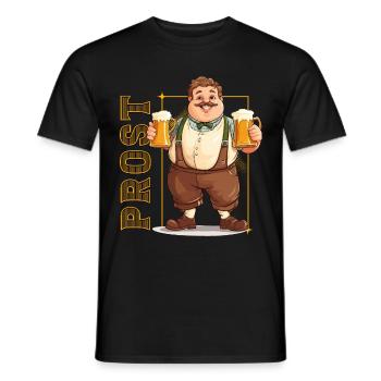 Bier Bierkrug Maß Maßkrug Prost Saufen Lederhosen - Männer T-Shirt - Schwarz - Vorne - AI Model Male 178 light (178cm)