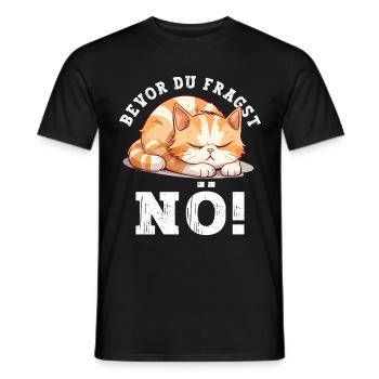 Before You Ask Nope No Cat Funny Saying Humor - Men's T-Shirt - black - Front - AI Model Male 178 light (178cm)