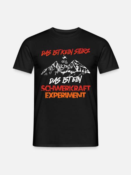 Radfahrer DAS IST KEIN STURZ DAS IST EXPERIMENT - Männer T-Shirt - Schwarz