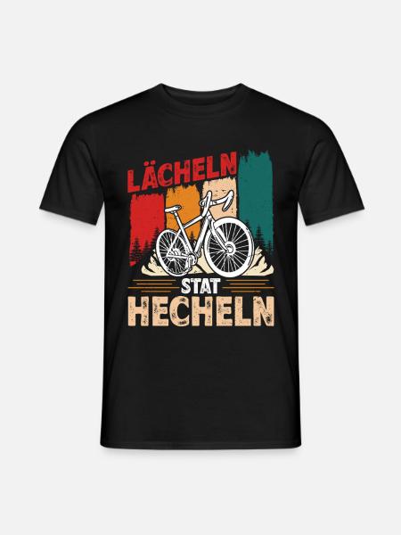 Elektro Fahrrad LÄCHELN STATT HECHELN Lustiges - Männer T-Shirt - Schwarz