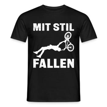 Radfahren MIT STIL FALLEN Radler Lustiges - Männer T-Shirt - Schwarz - Vorne - AI Model Male 178 light (178cm)