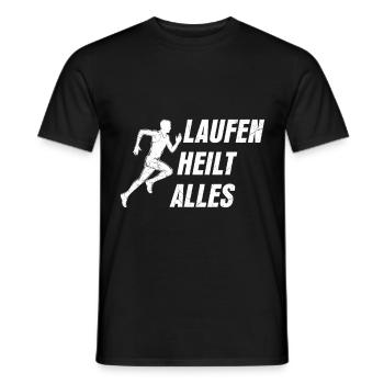 Läufer LAUFEN HEILT ALLES Laufen Lustiges - Männer T-Shirt - Schwarz - Vorne - AI Model Male 178 light (178cm)