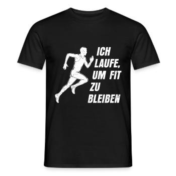 Läufer ICH LAUFE UM FIT ZU BLEIBEN Laufen Lustiges - Männer T-Shirt - Schwarz - Vorne - AI Model Male 178 light (178cm)