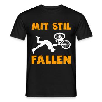 Radfahren MIT STIL FALLEN Radler Lustiges - Männer T-Shirt - Schwarz - Vorne - AI Model Male 178 light (178cm)