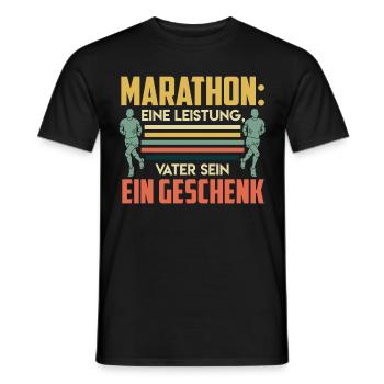 Papa MARATHON DIE LEISTUNG VATER SEIN GESCHENK - Männer T-Shirt - Schwarz - Vorne - AI Model Male 178 light (178cm)