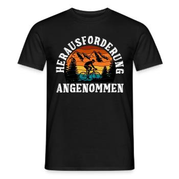 Radfahren HERAUSFORDERUNG ANGENOMMEN Lustig - Männer T-Shirt - Schwarz - Vorne - AI Model Male 178 light (178cm)