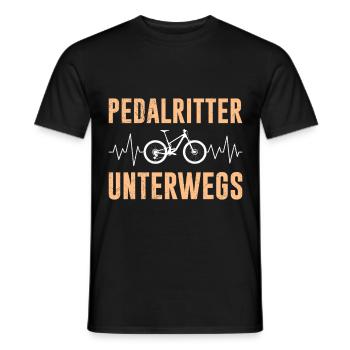 Radfahrer PEDAL RITTER UNTERWEGS Radeln Lustig - Männer T-Shirt - Schwarz - Vorne - AI Model Male 178 light (178cm)