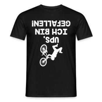 Radfahrer UPS ICH BIN GEFALLEN Radler Lustiges - Männer T-Shirt - Schwarz - Vorne - AI Model Male 178 light (178cm)