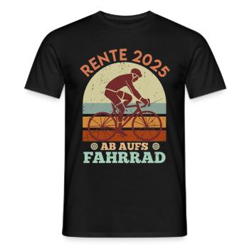 RENTE 2025 AB AUF'S FAHRRAD Radeln Lustiges - Männer T-Shirt - Schwarz - Vorne - AI Model Male 178 light (178cm)