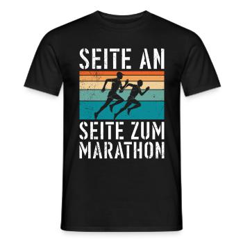 Läufer SEITE AN SEITE ZUM MARATHON Lustiges - Männer T-Shirt - Schwarz - Vorne - AI Model Male 178 light (178cm)