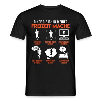 Läufer DINGE DIE ICH IN MEINER FREIZEIT MACHE - Männer T-Shirt - Schwarz - Vorne - AI Model Male 178 light (178cm)