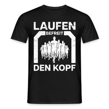 LAUFEN BEFREIT DEN KOPF Läufer Lustiges - Männer T-Shirt - Schwarz - Vorne - AI Model Male 178 light (178cm)