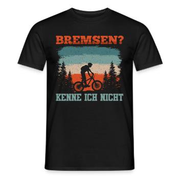 Mountainbiken BREMSEN? KENNE ICH NICHT Lustiges - Männer T-Shirt - Schwarz - Vorne - AI Model Male 178 light (178cm)