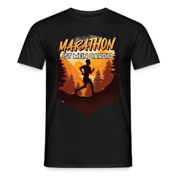 Läufer MARATHON RUNNING IS MY CARDIO Lustiges - Männer T-Shirt - Schwarz - Vorne - AI Model Male 178 light (178cm)