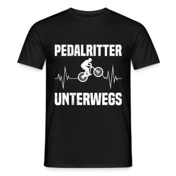 Radfahrer PEDAL RITTER UNTERWEGS Radeln Lustig - Männer T-Shirt - Schwarz - Vorne - AI Model Male 178 light (178cm)