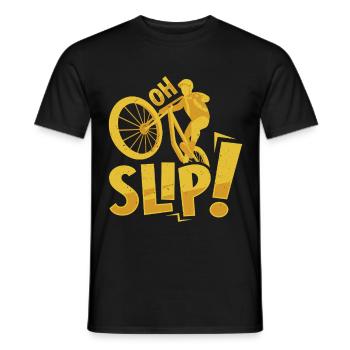 Radfahrer OH SLIP! Radfahren Lustiges - Männer T-Shirt - Schwarz - Vorne - AI Model Male 178 light (178cm)
