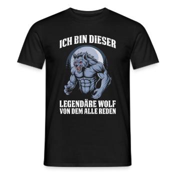 Alpha Wolf BIN DER LEGENDÄRE WOLF Lustiges - Männer T-Shirt - Schwarz - Vorne - AI Model Male 178 light (178cm)