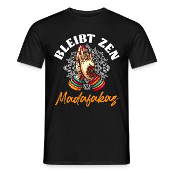 Yoga BLEIBT ZEN MADAFAKAS Lustiges - Männer T-Shirt - Schwarz - Vorne - AI Model Male 178 light (178cm)