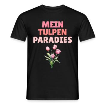 Gärtner MEIN TULPEN PARADIES Lustiges - Männer T-Shirt - Schwarz - Vorne - AI Model Male 178 light (178cm)