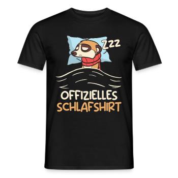 Erdmännchen OFFIZIELLES SCHLAFSHIRT Lustiges - Männer T-Shirt - Schwarz - Vorne - AI Model Male 178 light (178cm)