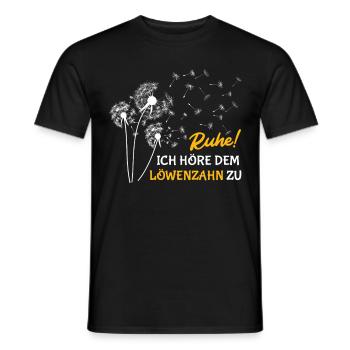 Gärtner RUHE ICH HÖRE DEM LÖWENZAHN ZU Lustig - Männer T-Shirt - Schwarz - Vorne - AI Model Male 178 light (178cm)