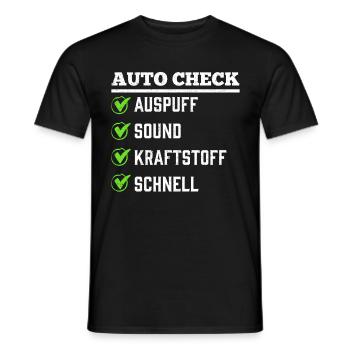 Verbrenner AUTO CHEKLISTE LUSTIG - Männer T-Shirt - Schwarz - Vorne - AI Model Male 178 light (178cm)
