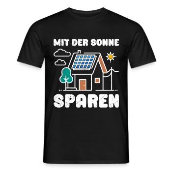 Solar Energie MIT DER SONNE SPAREN Lustiges - Männer T-Shirt - Schwarz - Vorne - AI Model Male 178 light (178cm)