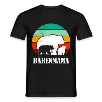 Werdende Mutter BÄRENMAMA Bald Mama Lustiges - Männer T-Shirt - Schwarz - Vorne - AI Model Male 178 light (178cm)
