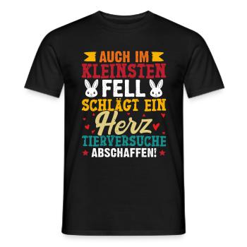 Tierschutz AUCH IM KLEINSTEN FELL SCHLÄGT EIN HERZ - Männer T-Shirt - Schwarz - Vorne - AI Model Male 178 light (178cm)