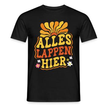 Malle ALLES LAPPEN HIER Retro Lustig - Männer T-Shirt - Schwarz - Vorne - AI Model Male 178 light (178cm)