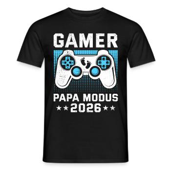 GAMER PAPA MODUS 2026 Vaterschaft Lustig - Männer T-Shirt - Schwarz - Vorne - AI Model Male 178 light (178cm)