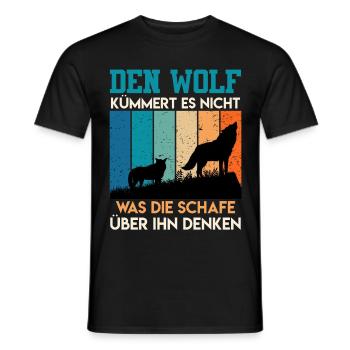 Wolf Spirit WOLF KÜMMERTS NICHT WAS SCHAFE DENKEN - Männer T-Shirt - Schwarz - Vorne - AI Model Male 178 light (178cm)