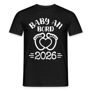 Werdende Mutter BABY AN BORD 2026 Lustig - Männer T-Shirt - Schwarz - Vorne - AI Model Male 178 light (178cm)