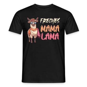 Werdende Mutter FRECHES MAMA LAMA Lustig - Männer T-Shirt - Schwarz - Vorne - AI Model Male 178 light (178cm)