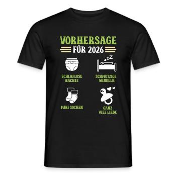 Schwangerschaft VORHERSAGE 2026 Lustiges - Männer T-Shirt - Schwarz - Vorne - AI Model Male 178 light (178cm)