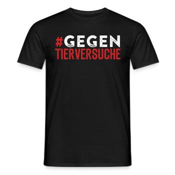 Tierschutz GEGEN TIER VERSUCHE LUSTIG - Männer T-Shirt - Schwarz - Vorne - AI Model Male 178 light (178cm)