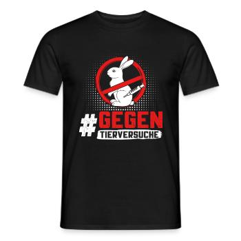 Tierschutz STOPPT TIERVERSUCHE GEGEN VERSUCHE - Männer T-Shirt - Schwarz - Vorne - AI Model Male 178 light (178cm)