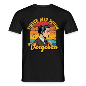 Malle FINGER WEG VERGEBEN Lustiges - Männer T-Shirt - Schwarz - Vorne - AI Model Male 178 light (178cm)