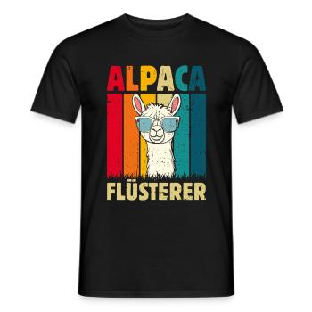 Alpaka Fan ALPAKA FLÜSTERER Lama Lustiges - Männer T-Shirt - Schwarz - Vorne - AI Model Male 178 light (178cm)