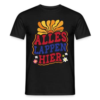 Malle ALLES LAPPEN HIER Retro Lustig - Männer T-Shirt - Schwarz - Vorne - AI Model Male 178 light (178cm)
