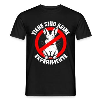 Tierschutz ANIMALS ARE NOT EXPERIMENTS Lustig - Männer T-Shirt - Schwarz - Vorne - AI Model Male 178 light (178cm)