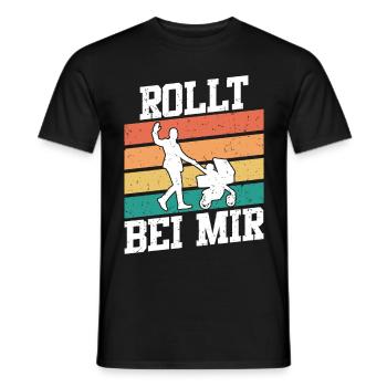 Werdender Vater ROLLT BEI MIR Lustiges - Männer T-Shirt - Schwarz - Vorne - AI Model Male 178 light (178cm)