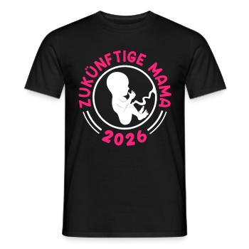 Werdende Mutter ZUKÜNFTIGE MAMA 2026 Lustig - Männer T-Shirt - Schwarz - Vorne - AI Model Male 178 light (178cm)