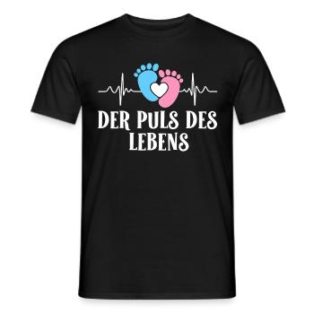Werdende Mutter DER PULS DES LEBENS Lustig - Männer T-Shirt - Schwarz - Vorne - AI Model Male 178 light (178cm)