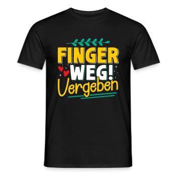 Malle FINGER WEG VERGEBEN Lustiges - Männer T-Shirt - Schwarz - Vorne - AI Model Male 178 light (178cm)