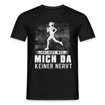 Running Jogging Spruch Ich Laufe Weil Mich - Männer T-Shirt - Schwarz - Vorne - AI Model Male 178 light (178cm)