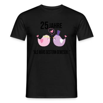 25 ans ensemble! mariage d'argent - T-shirt homme - noir - Devant - AI Model Male 178 light (178cm)