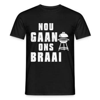 nou gaan ons braai histoire noire - T-shirt homme - noir - Devant - AI Model Male 178 light (178cm)