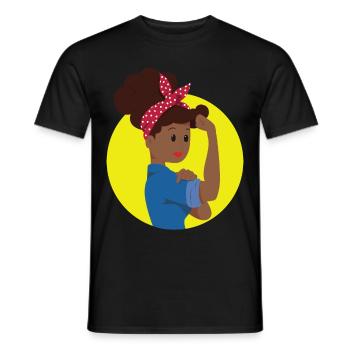 we can do it Black History - Men's T-Shirt - black - Front - AI Model Male 178 light (178cm)