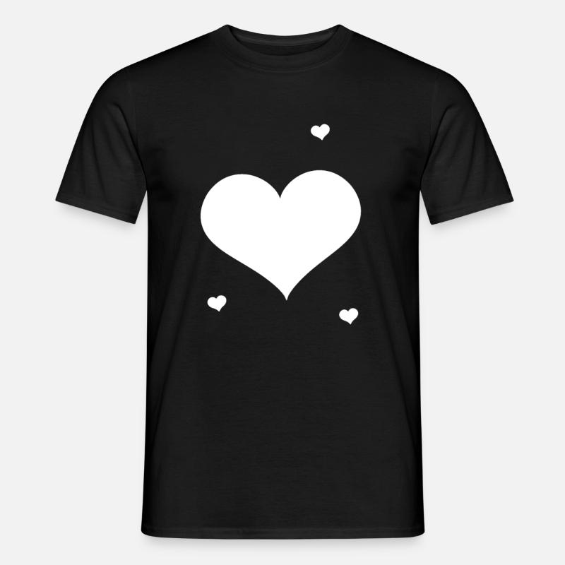 Herz Herzen Liebe - Männer T-Shirt - Schwarz